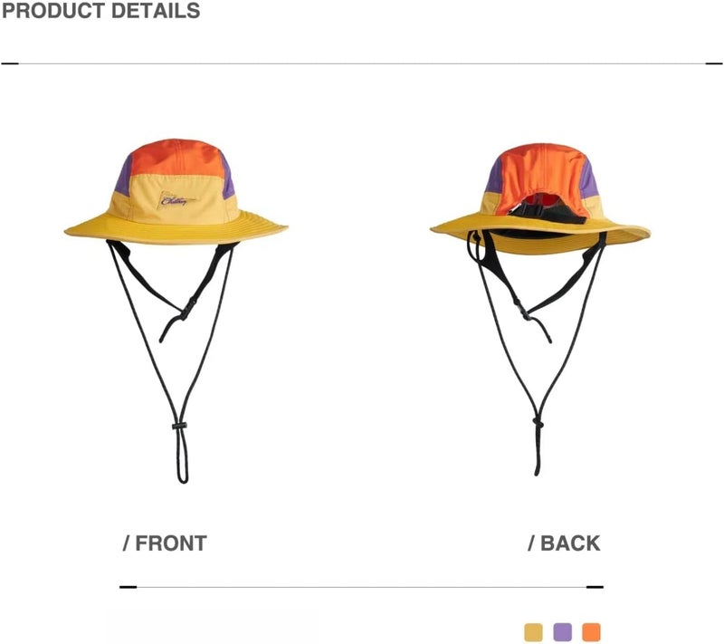 YWYLL Color-Blocked Fisherman Style Sun Hat for Outdoor Camping, Surfing & Vacations - Wide Brim, UV Protective, Anti-Slip - Image 2